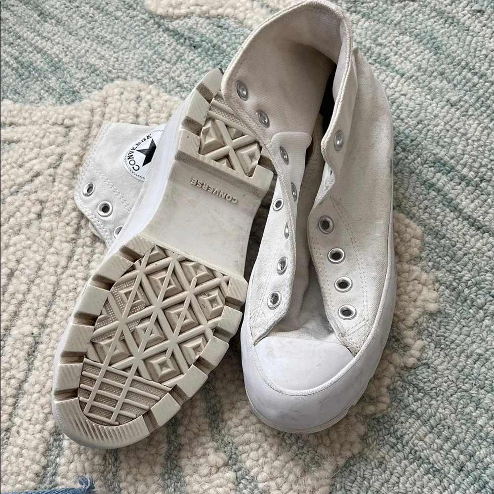Converse Women's White Platform Sneakers - Picture 2 of 5